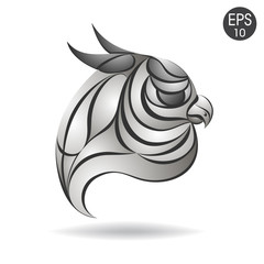 Owl head profile logo. Stock vector