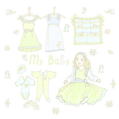 baby doll dress color green blue