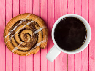 Mug of Black Coffee With a Breakfast Cinnamon Swirl