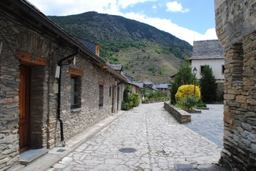 Old town at the foot of the mountain