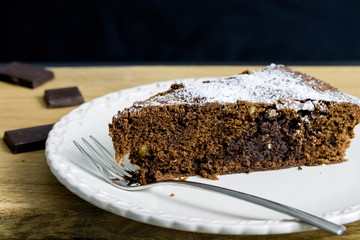 Brownie - kawałek na talerzyku