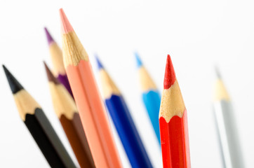 Fototapeta premium Close up of some Coloured Pencils
