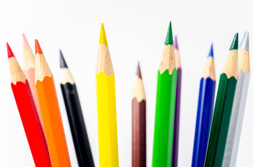 Coloured Pencils isolated on White Background