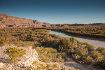Fototapeta na wymiar Santa Elena Canyon and Rio Grande river at Big Bend National Park, Texas, USA