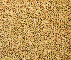 Dry Green Buckwheat Grain Background