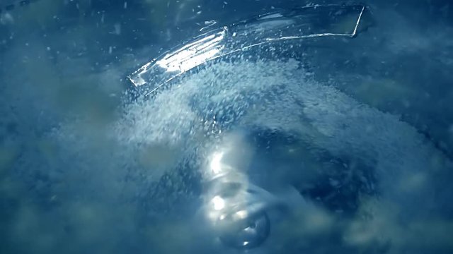 Equipment ( granulator ) that converts any plastics for further fabrication of plastic granules in the plastics industry. Slow mo, slow motion, slo mo, high speed camera, 240fps, 250fps