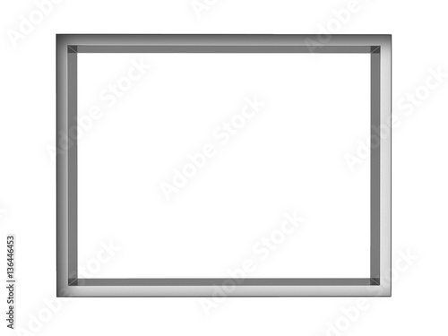 "stainless picture frame isolated on white background, 3d renderi