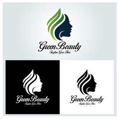 Green beauty logo design template. Beauty spa logo. Vector illustration