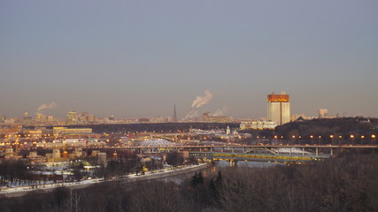 beautiful panorama of winter Moscow