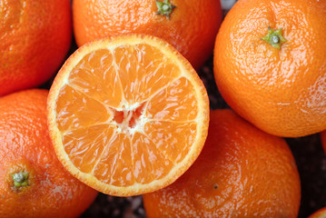 Mandarin slice close-up