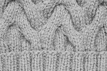 Knitted pattern spokes gray