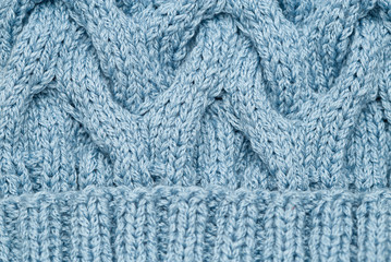 Knitted pattern spokes blue