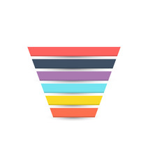 Sales Funnel with 6 stages of the sales process. Vector illustration.
