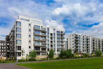 modern apartment building exterior - 136449603