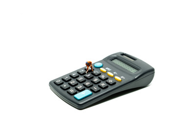 Miniature people worker and calculator