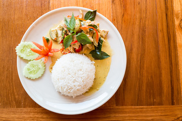 Thai food, Green curry with rice