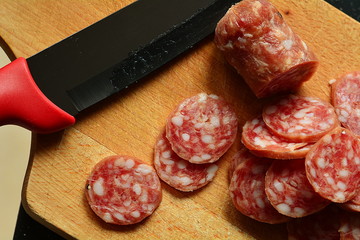Italian antipasto: homemade salami