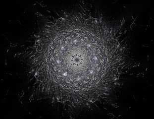 Lacy colorful clockwork pattern. Digital fractal art design. Abs