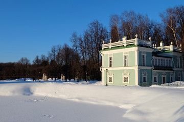 Russia, Moscow, February 2017. The architectural ensemble of the park Kuskovo. Italian house.