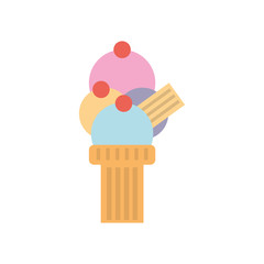 ice cream cone icon image, vector illustration