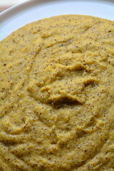 The italian polenta on the dish