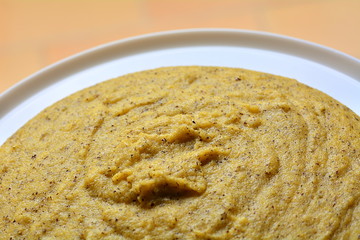 Typical Italian polenta dish.