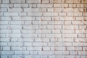 white brick wall texture background, old solid material design