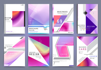 Obraz na płótnie Canvas Business brochure 2017 vector set. Applicable for Banners, Placards, Posters, Flyers, cover design annual report, magazine, in A4 format. Modern geometric background template