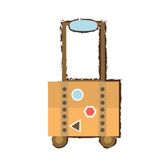 brown travel bag icon image, vector illustration design
