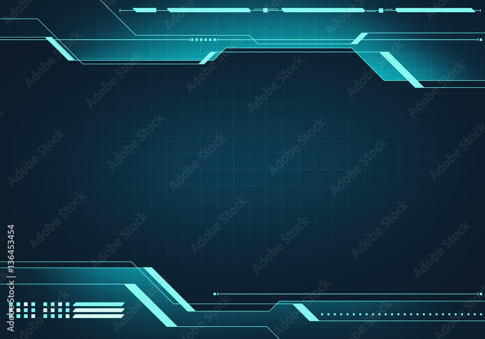 Poster digital image technology hud interface concept with circuit micr