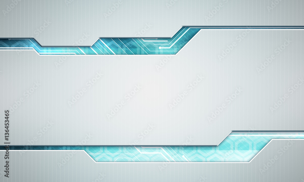 Poster digital image technology interface concept with circuit microchi