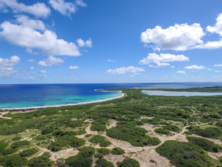 Aerial view of Savannah Bay, East Side Anguilla, Caribbean