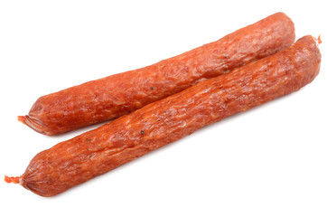 sausages on white background