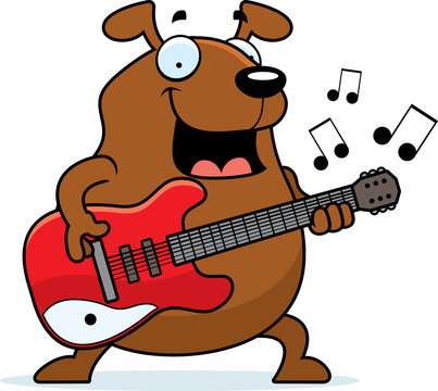 Cartoon Dog Guitar