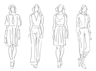 Stilized  Sketch Fashion Women 