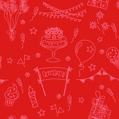 Naklejka premium Festive seamless pattern
