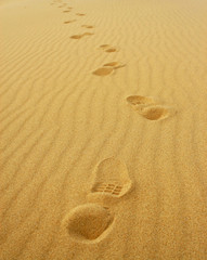 Foot prints on sand