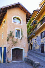 Fototapeta na wymiar Langhe, Piedmont (Italy): typical hose facade. Color image