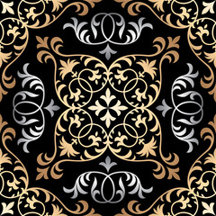 Seamless patchwork pattern from ornate tiles, ornaments. Can be used for wallpaper, pattern fills, web page background,surface textures.