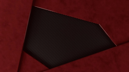 red metal and carbon grundge background frame, 3d illustration