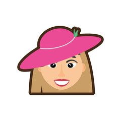 face elegant woman hat related icon, vector illustration image