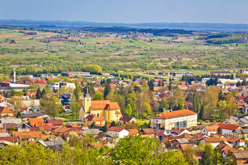 Town of Ivanec aerial springtime view