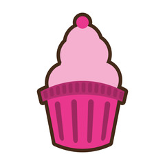 pink ice cream icon design, vector illustration image