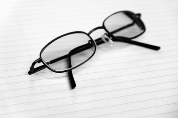 Glasses on Notebook for Business or Studying