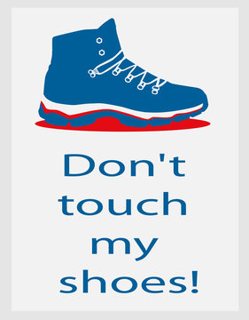 one casual winter shoe with inscription, vector, illustration,
