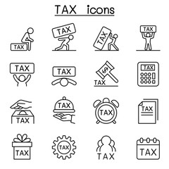 Tax icon set in thin line style
