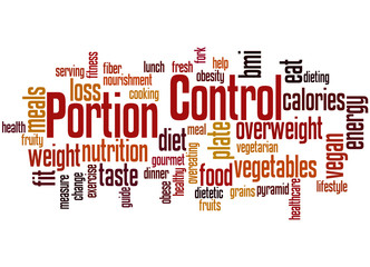 Portion Control, word cloud concept