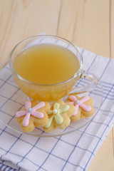 Break time of hot tea.