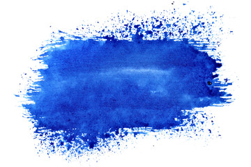 Blue expressive brush stroke