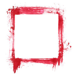 Red ink square frame